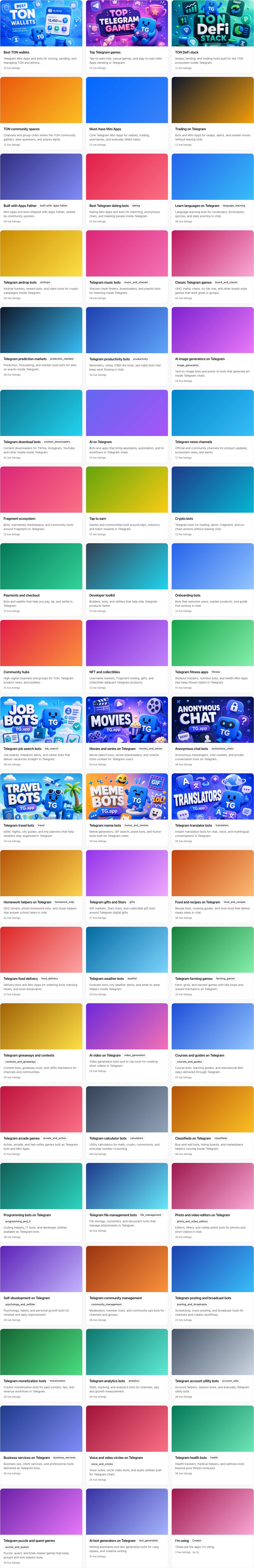 Collections index with cover cards
