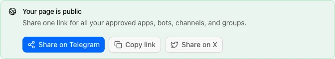 Share prompts after publishing a creator page